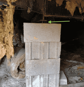 Mobile Home Frame not connected to a foundation column