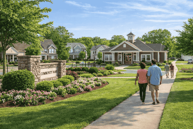 Sunny suburban neighborhood